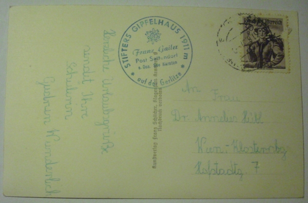 Ansichtskarte Kanzelhöhe, Blick auf Julische Alpen (1961)